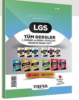 2025 LGS 1. Dönem ve Genel Konular Tüm Dersler Deneme Sınavı Seti 12 Fasikül 54 Deneme
